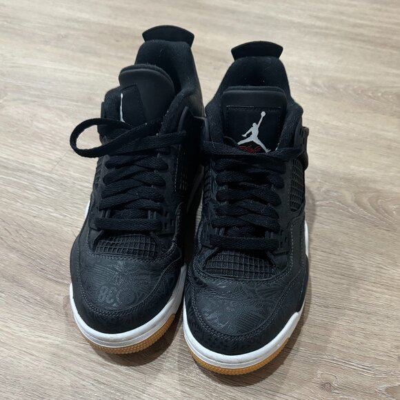 Jordan Other - Jordan 4 Retro Laser Black Gum Sneakers | Youth 5Y (Women’s 6.5 / Men’s 5)